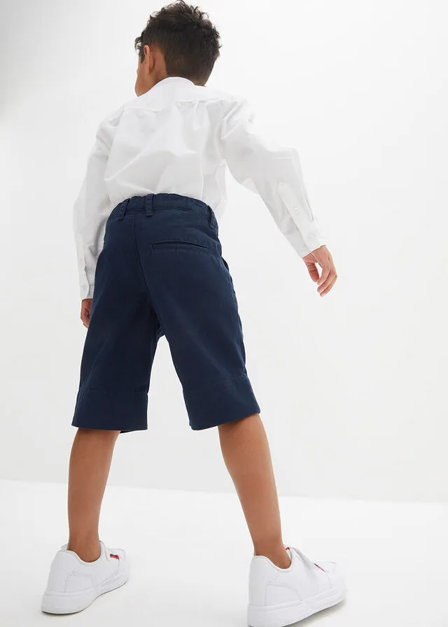 CONJUNTO DE PANTALóN CORTO, CAMISA Y PAJARITA PARA NIñOS (3 PIEZAS) AZUL MARINOBLANCO